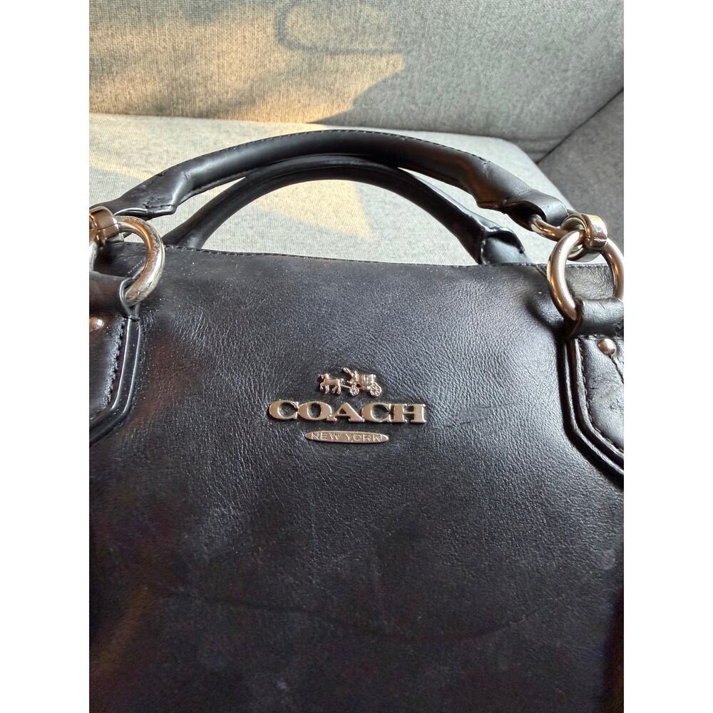 Coach Colette Satchel Black Leather Hand Bag Shoulder - Picture 8 of 15